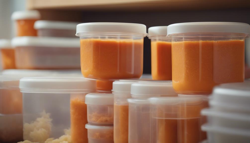 preserving homemade carrot puree