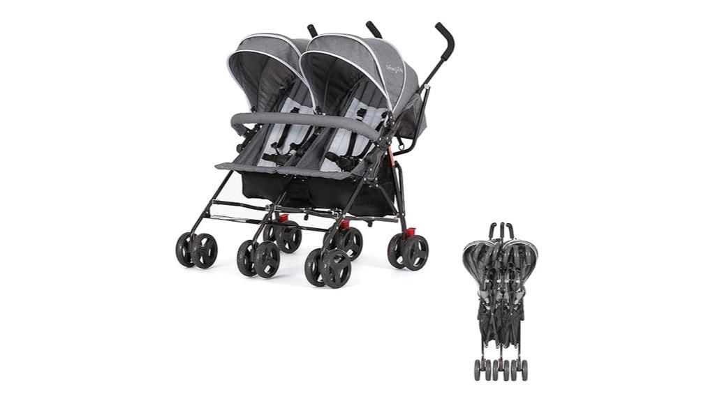 compact lightweight double stroller