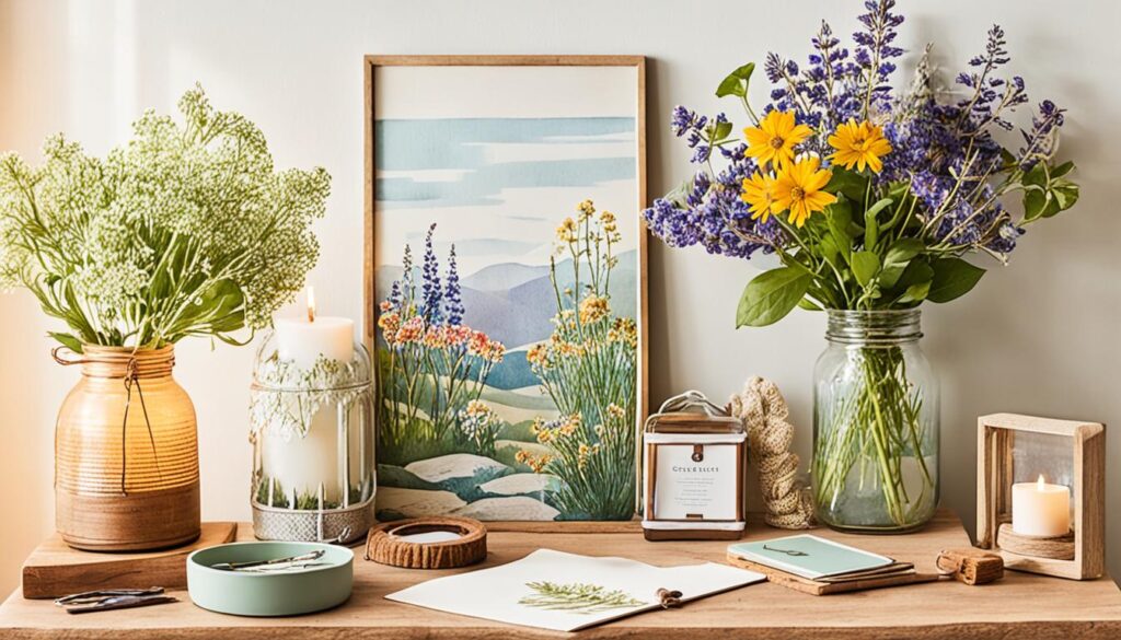 personalized workspace with cottagecore accents