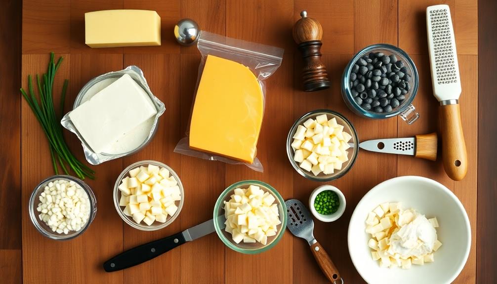 combine cheese and cream cheese