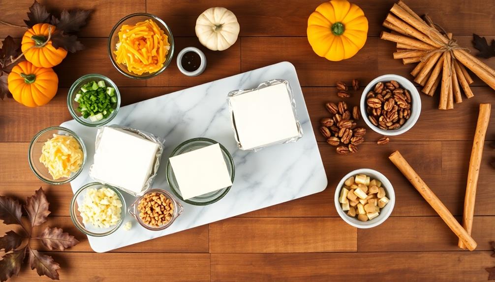 combine cream cheese spices