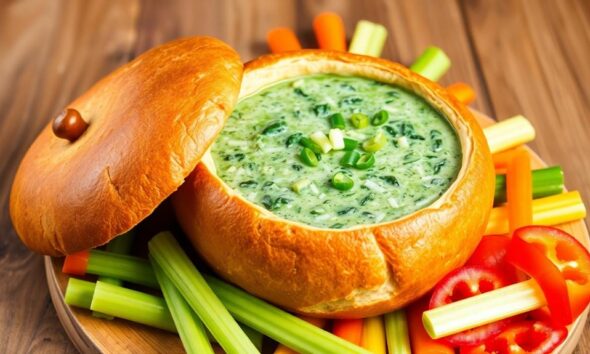 delicious spinach dip bowl