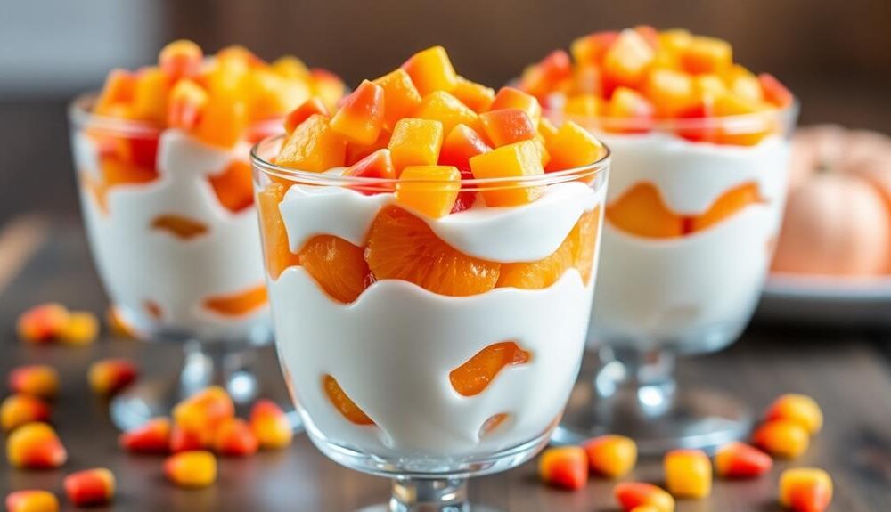 festive candy corn dessert