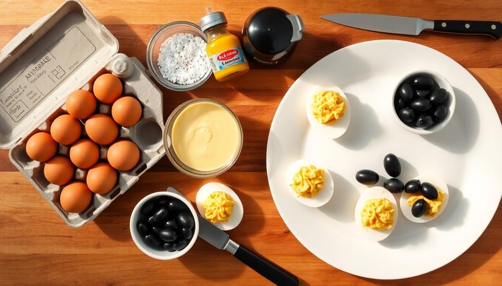 halved eggs for preparation