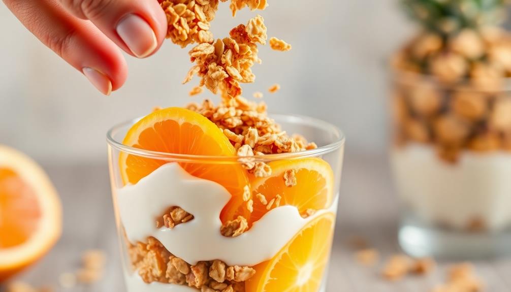 layer granola in between