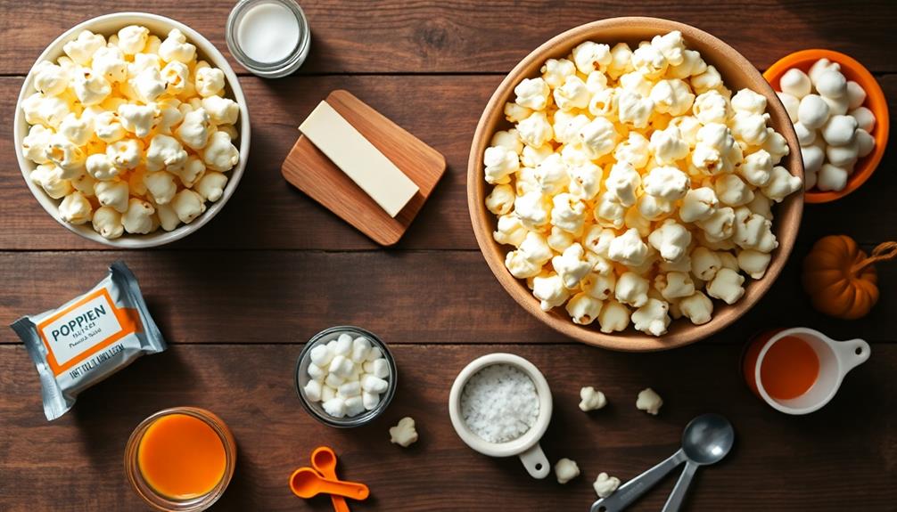 mix popcorn and syrup