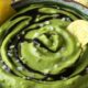 spooky avocado dip creation