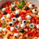 spooky eyeball pasta dish