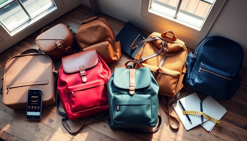 choosing backpacks on amazon