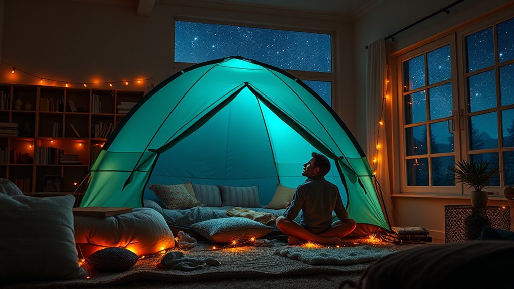 indoor camping with stories