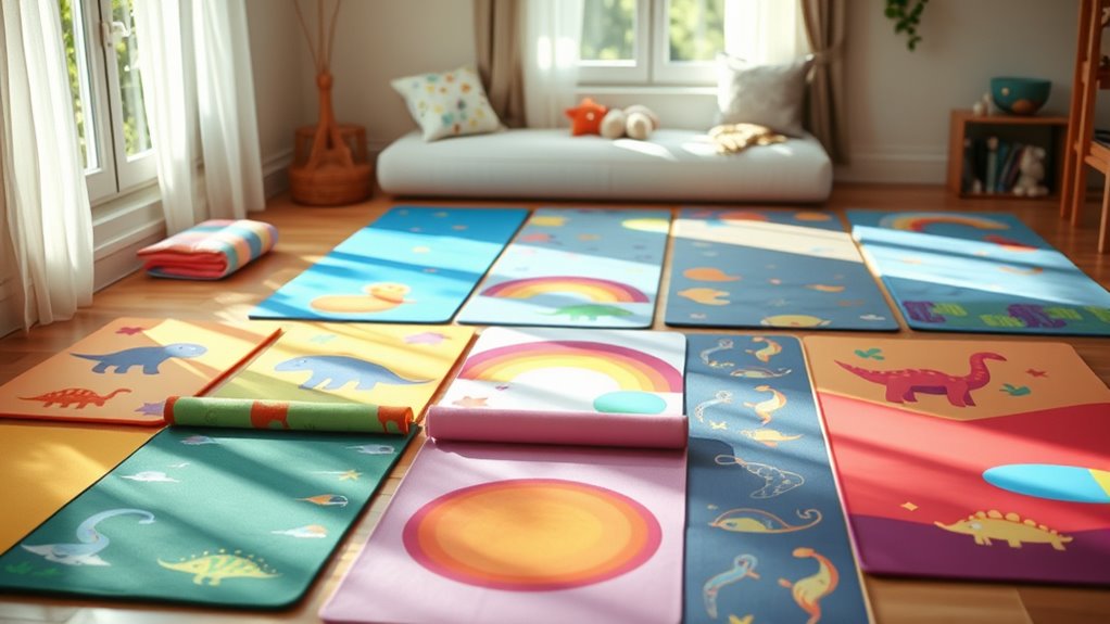 child safe colorful yoga mats