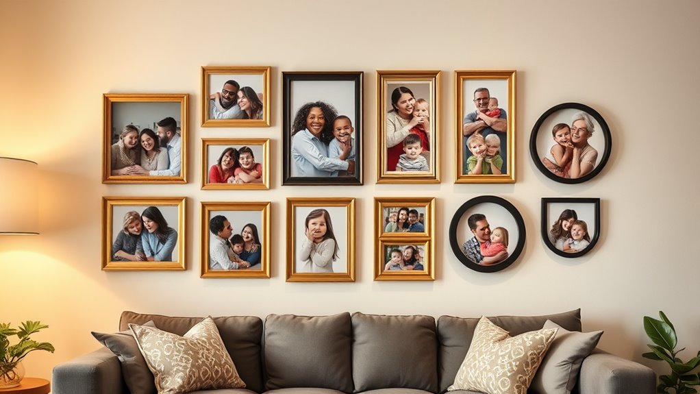 frame material size placement