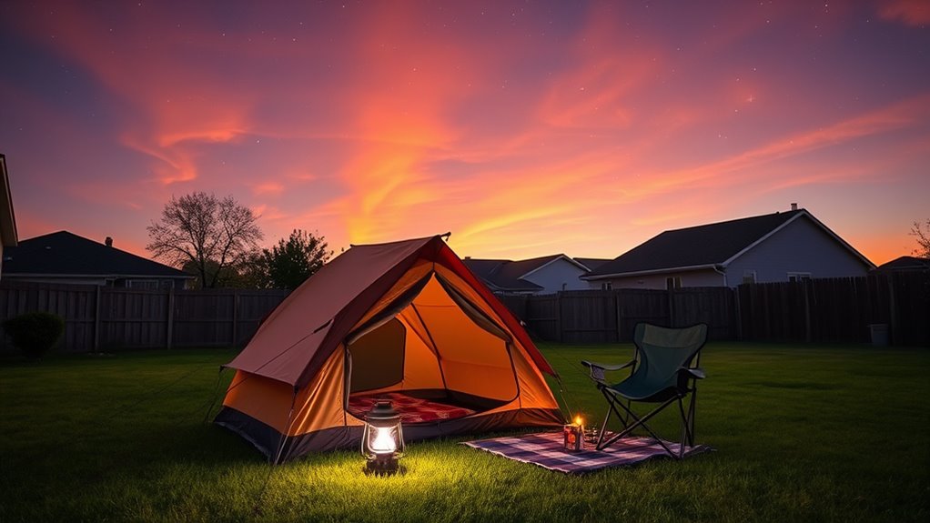 backyard camping with family