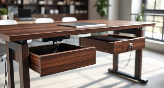 clutter free adjustable desk