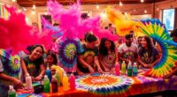 colorful tie dye t shirt party