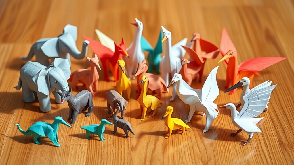 create colorful paper animal zoo
