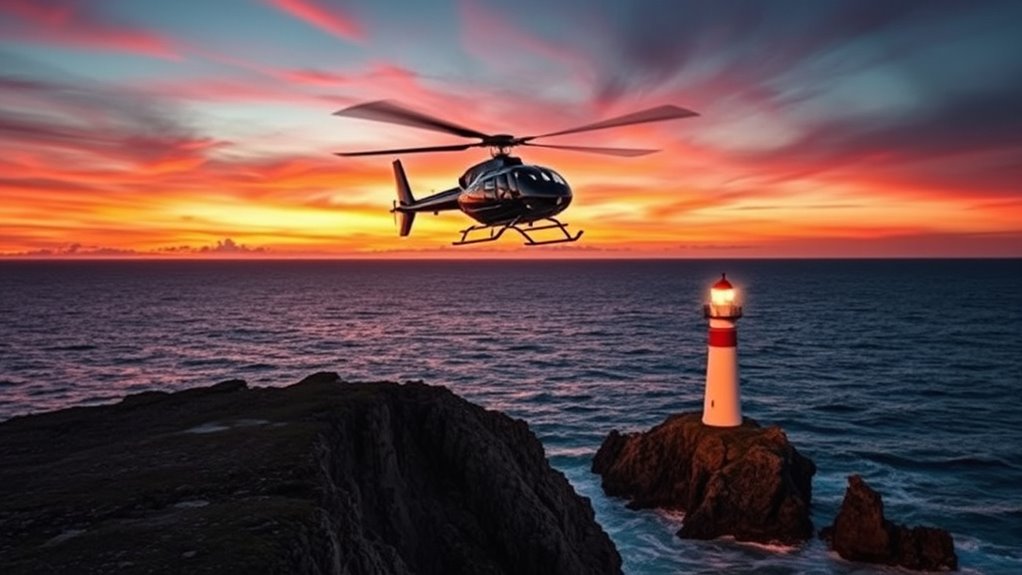 from helicopter to lighthouse