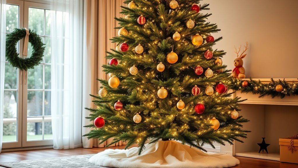 realistic pre lit christmas trees