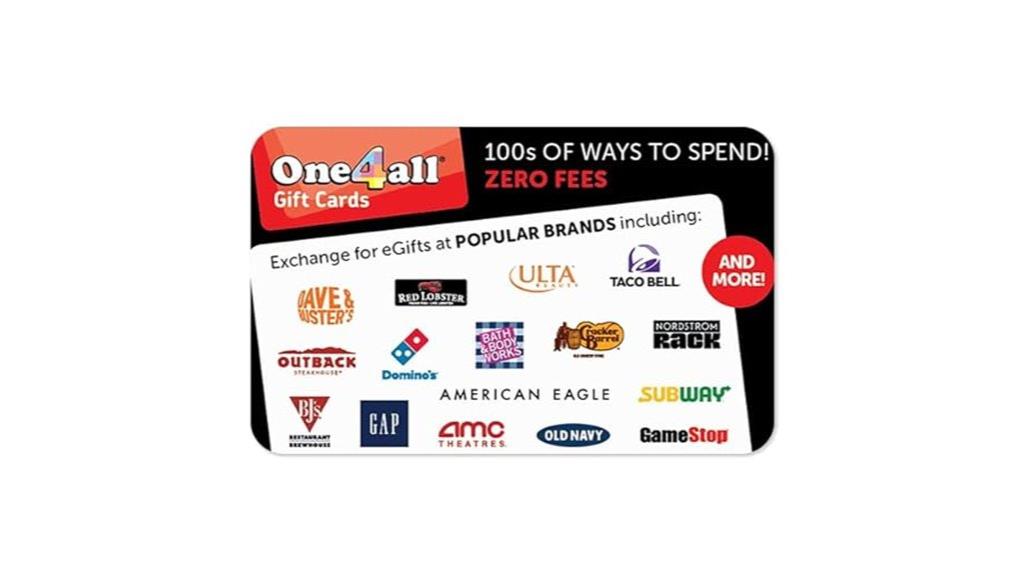 universal gift card option