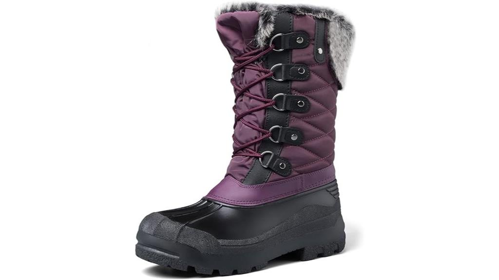 warm faux fur lined snow boots