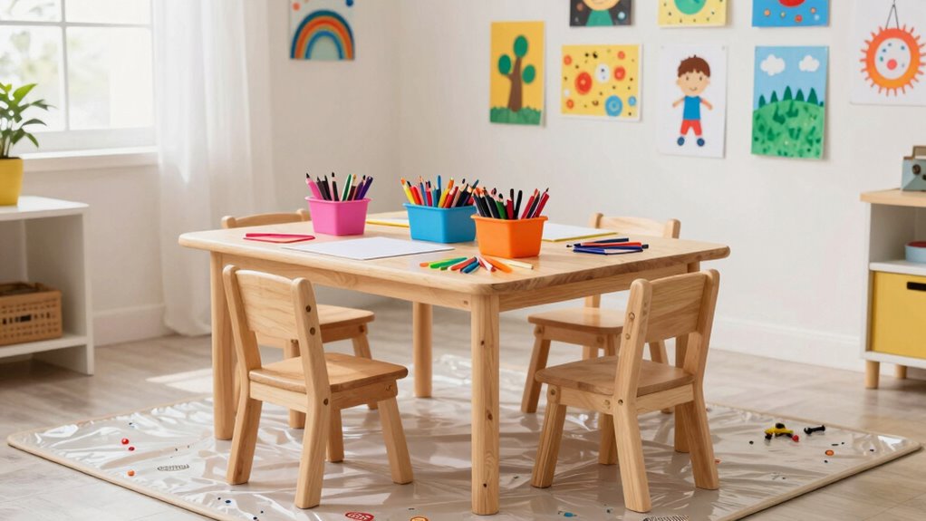 child friendly art space setup