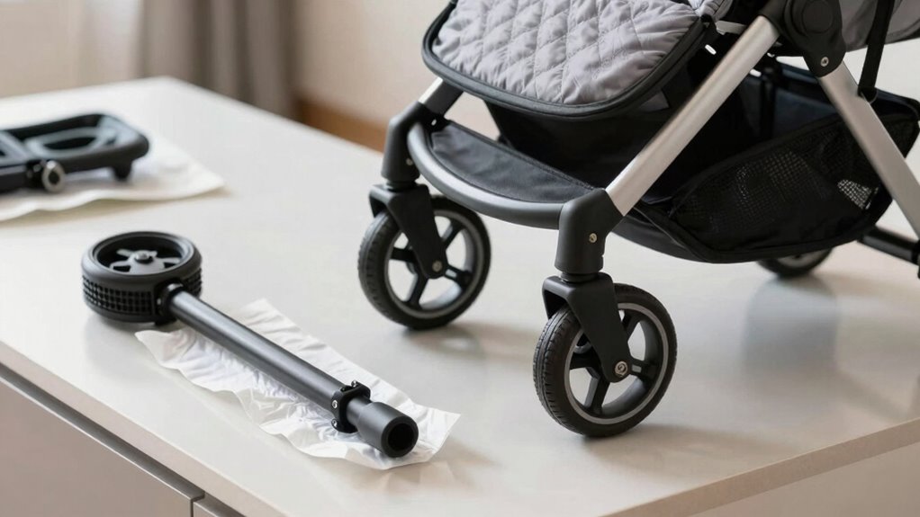 clean inspect disassemble stroller