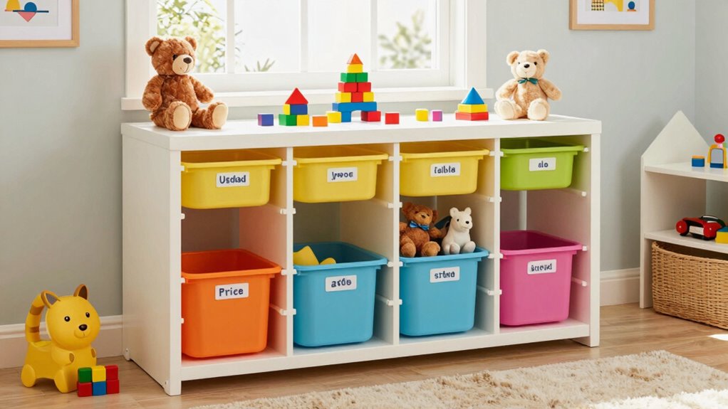 fun colorful organized storage