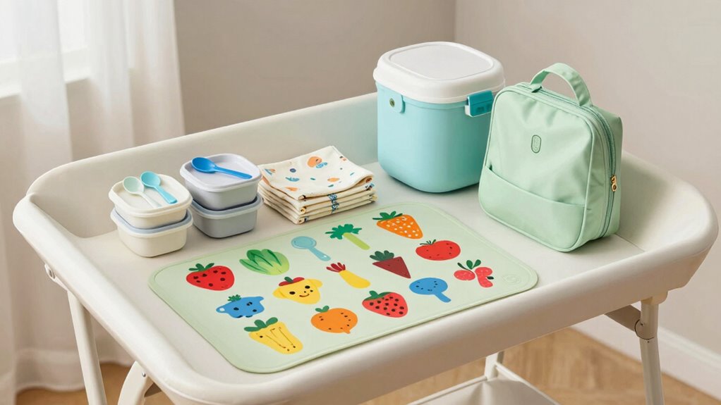 organized baby weaning supplies