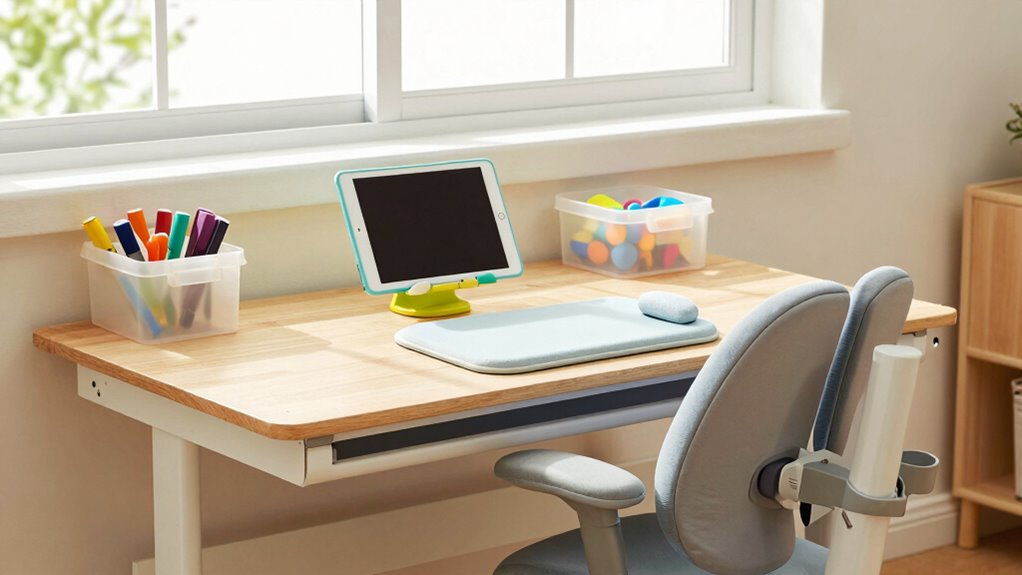 organized calming ergonomic workspace