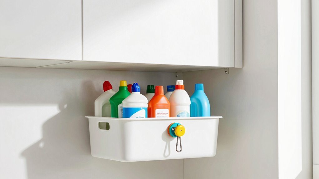 secure cleaning supplies safely