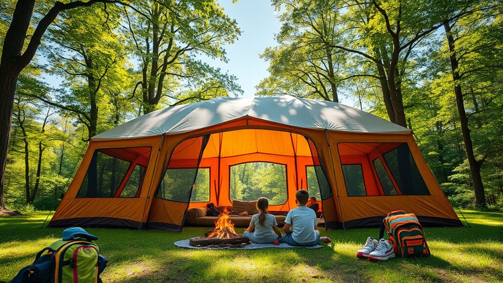 spacious weather resistant family tent