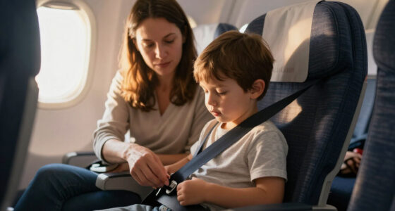 Kind Anschnallen Flugzeug